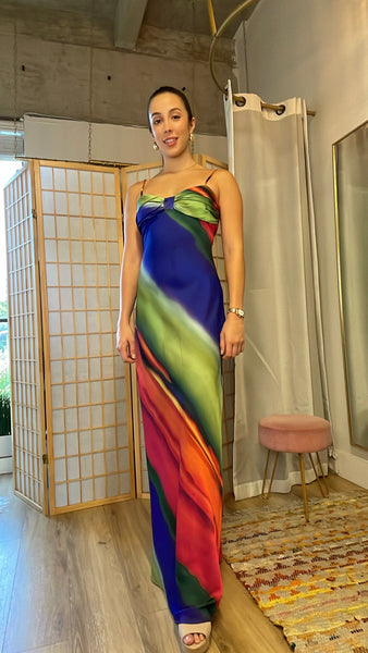 Capri multicolored slip dress