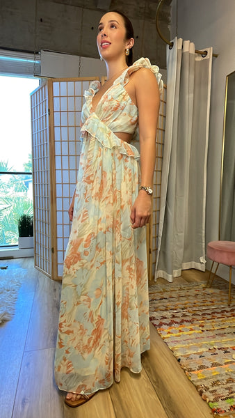 Campbell floral maxi dress pastel color GreenGrassStyle Campbell floral maxi dress pastel color GreenGrassStyle