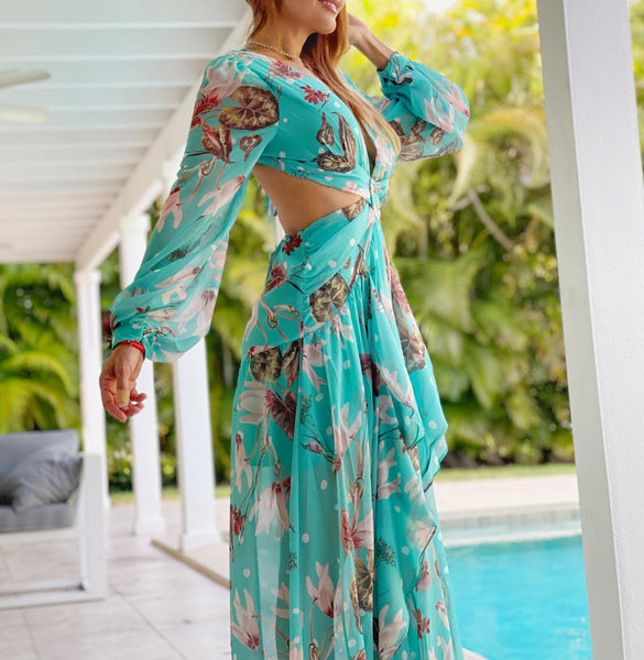 Turquoise deals maxi dress