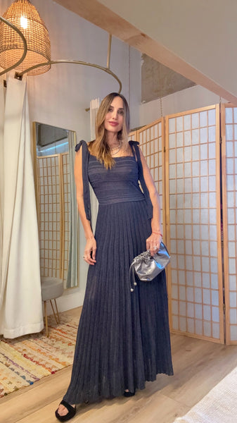 Calista Navy Strappy Dress – Lightweight Lined Skirt Special Event Look