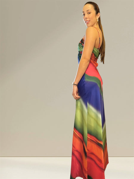 Style queen Capri multicolored slip dress