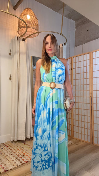 Sea Muse Halter Maxi Dress