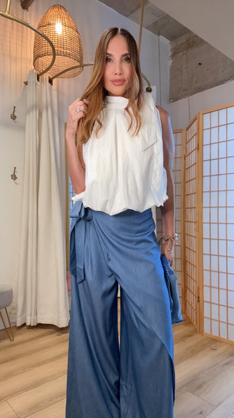 Palmera Wrap Wide-Leg Pants