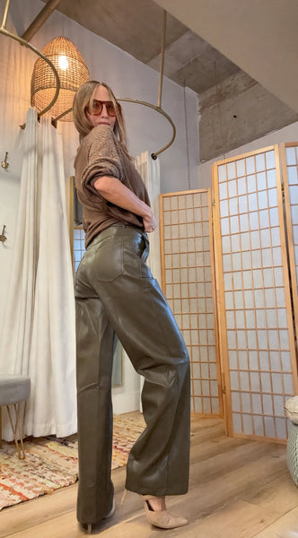Stella Vegan Leather Wide-Leg Pant