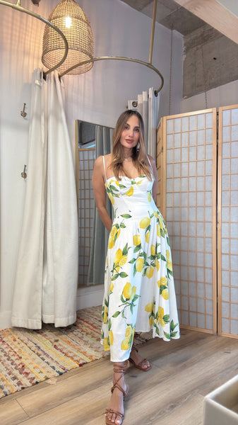 Alcossebre lemon linen dress