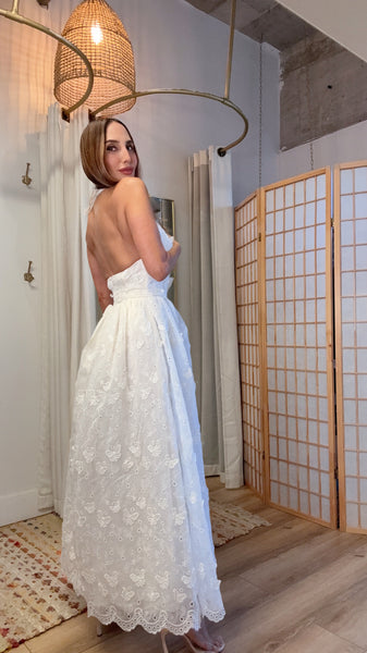 Elysia Halter Lace Midi Dress