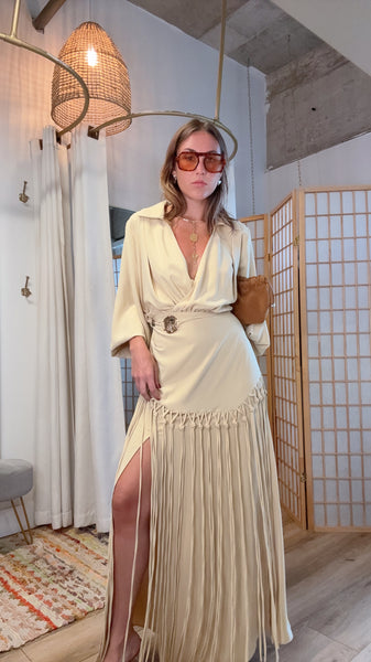 Elara Fringe Maxi Dress
