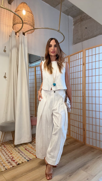 Monroe Textured Cotton Set – Off White