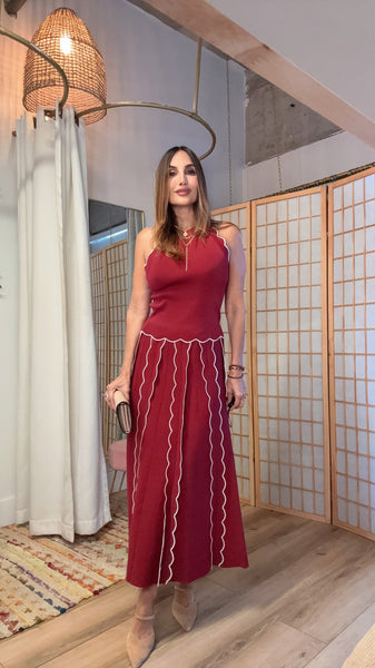 Velara Burgundy Knitted Set