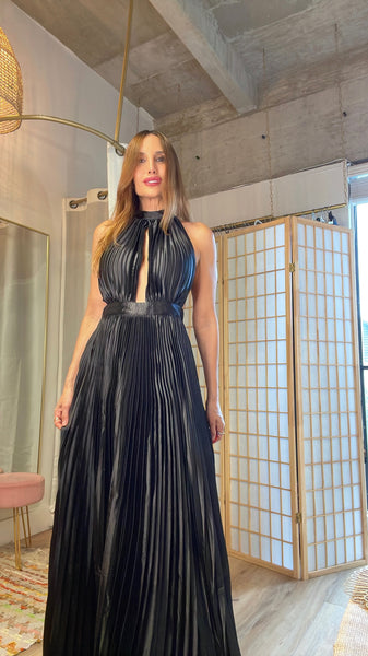 Carol plisse halter dress