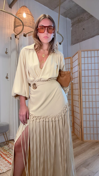 Elara Fringe Maxi Dress