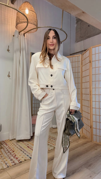 Aveline Cotton Set – Cropped Cargo Jacket & Pants