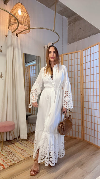 Paloma Eyelet Shirt Dress