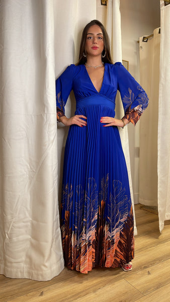 Drea Long sleeve pleated dress