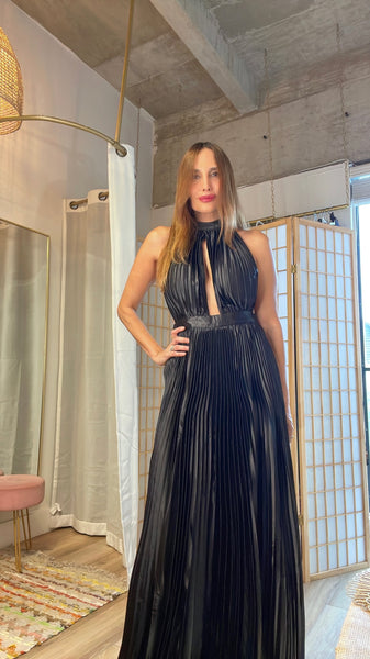 Carol plisse halter dress
