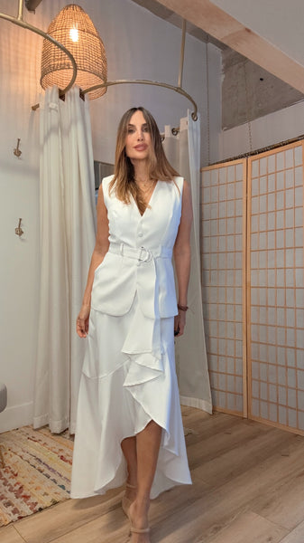 Averis Off-White Maxi Set