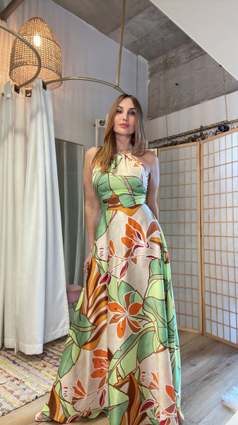 Brigitte dress in green background