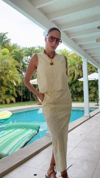 Marigold Eyelet Skirt Set