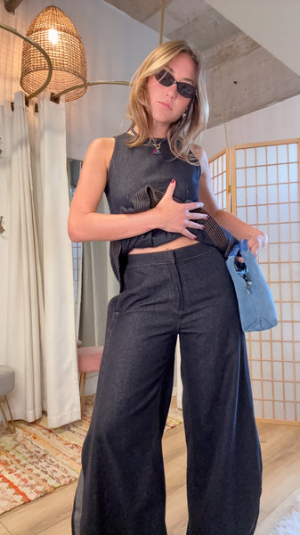 Nova Denim Peplum Set