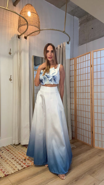 Midnight Bloom Ombre Taffeta Set
