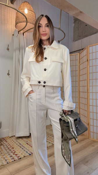 Aveline Cotton Set – Cropped Cargo Jacket & Pants