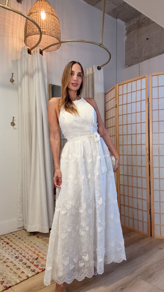 Elysia Halter Lace Midi Dress