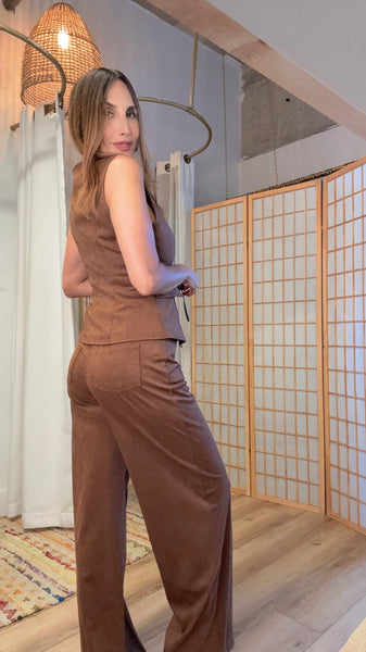 Ardenya Caramel Vegan Suede Set