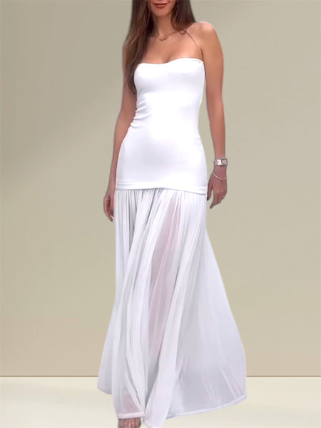 White chiffon dress