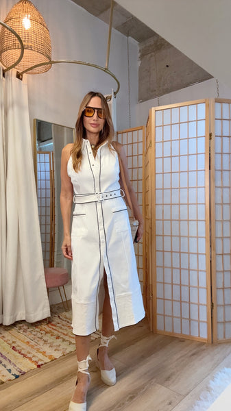 Vivienne Contrast Stitch Midi Dress