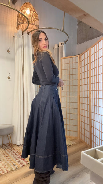 Marseille Dark Denim Skirt