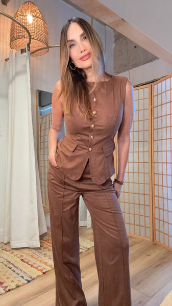 Ardenya Caramel Vegan Suede Set