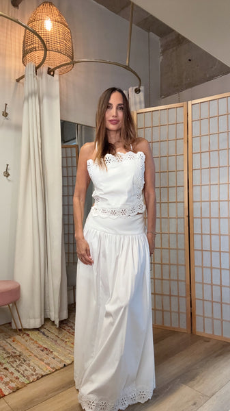 Cloud Dancer Backless Skirt Set