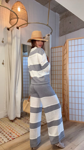 Marinelle Knit Stripe Lounge Set