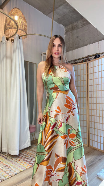 Brigitte dress in green background