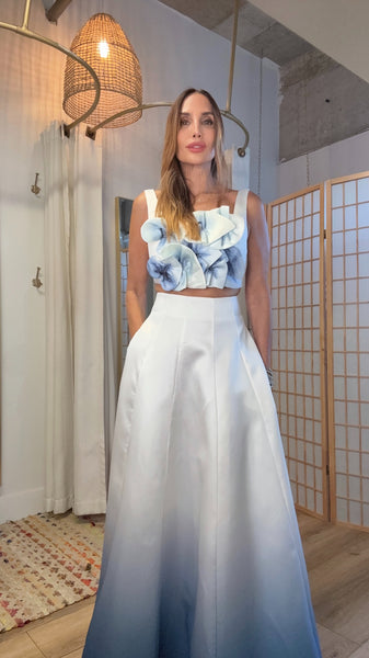 Midnight Bloom Ombre Taffeta Set