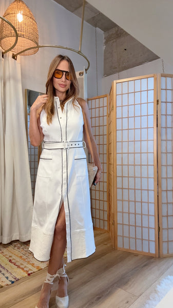 Vivienne Contrast Stitch Midi Dress