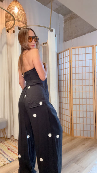 Luna Polka Dot Strapless Set
