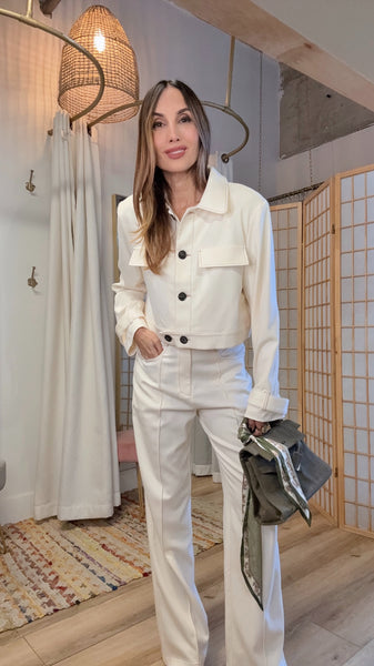 Aveline Cotton Set – Cropped Cargo Jacket & Pants