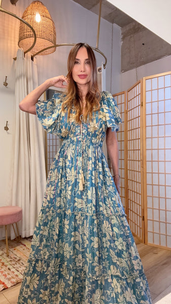 Emerald Dusk Sequined Maxi Dress