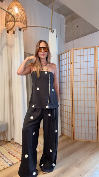 Luna Polka Dot Strapless Set