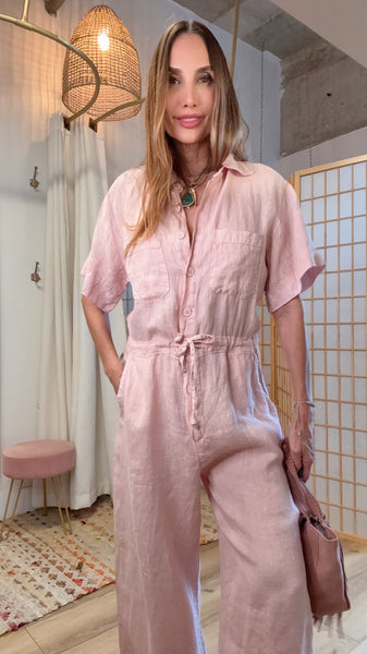 Weekend Ease Linen Jumpsuit