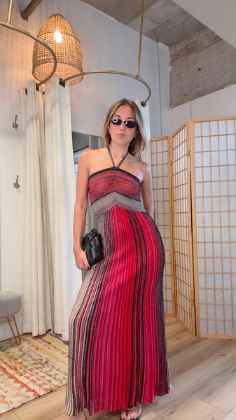 Calista Knit Halter Maxi Dress
