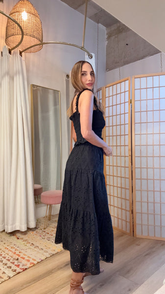 Midnight Eyelet Midi Set