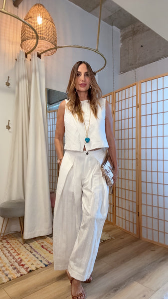Monroe Textured Cotton Set – Off White