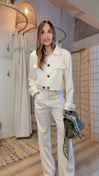 Aveline Cotton Set – Cropped Cargo Jacket & Pants