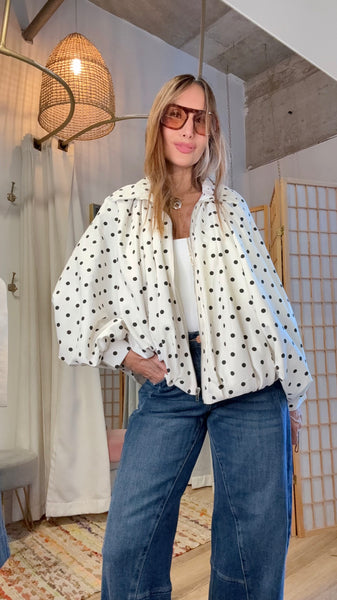 Marnie Polka Dot Zip Jacket by go