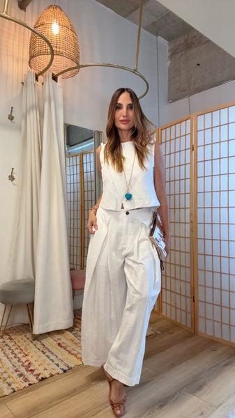 Monroe Textured Cotton Set – Off White