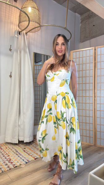 Alcossebre lemon linen dress