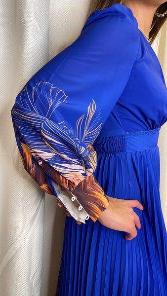 Drea Long sleeve pleated dress