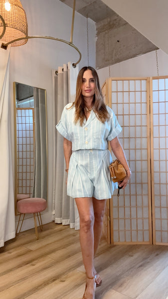 The Maren Stripe Set – Powder Blue